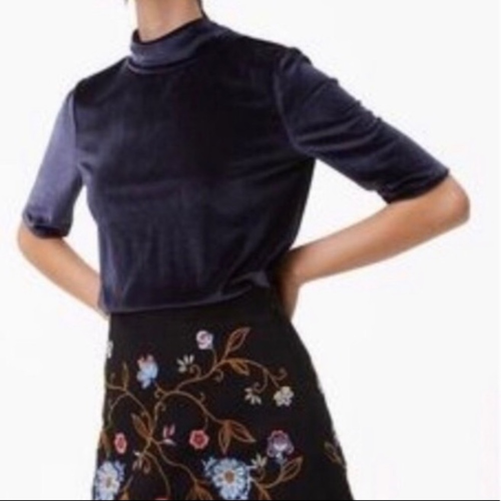 Loft velvet Short Sleeve Turtleneck